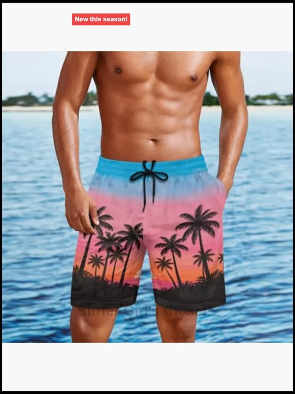 His & Hers Hawaiian Matching Swim Set Tummy Control Bikini & Quick Dry Trunks